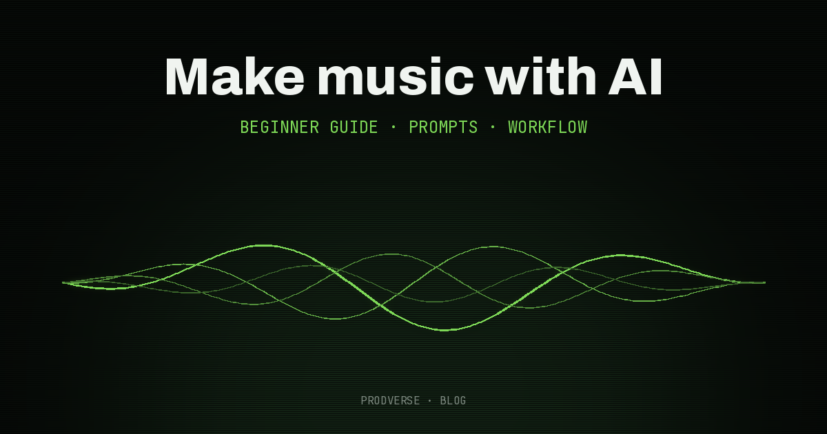 Cover reading "Make music with AI" over a green waveform
