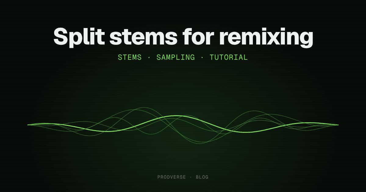 Cover reading "Split stems for remixing" over a green waveform