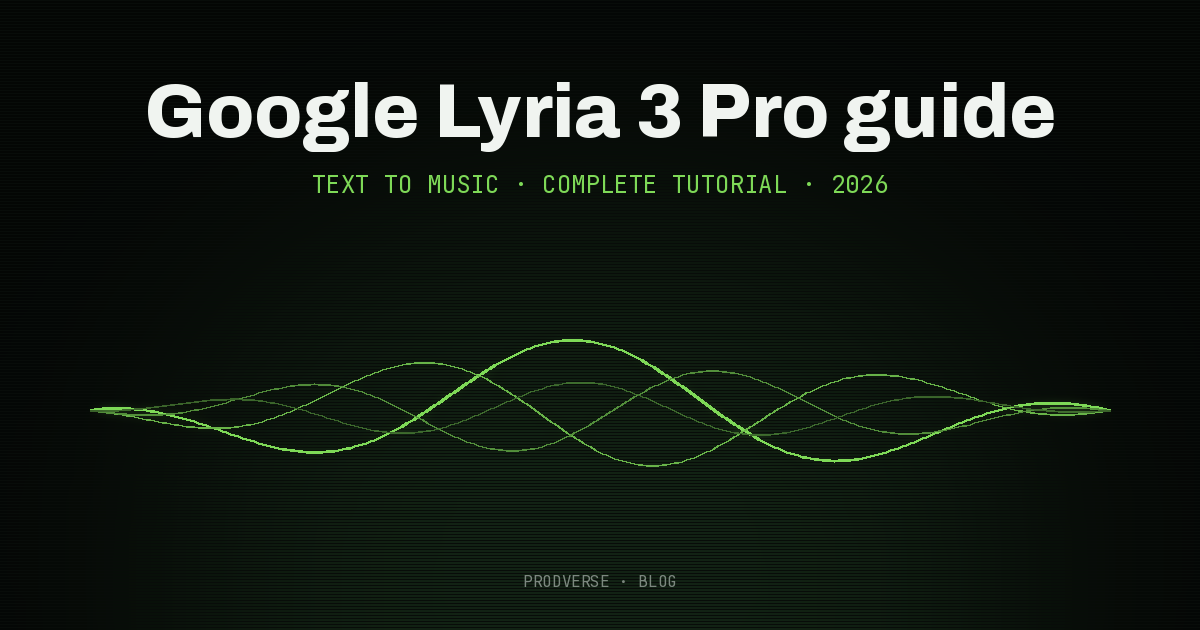 Cover reading "Google Lyria 3 Pro guide" over a green waveform